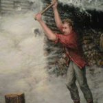 NormanPaintingchoppingwood